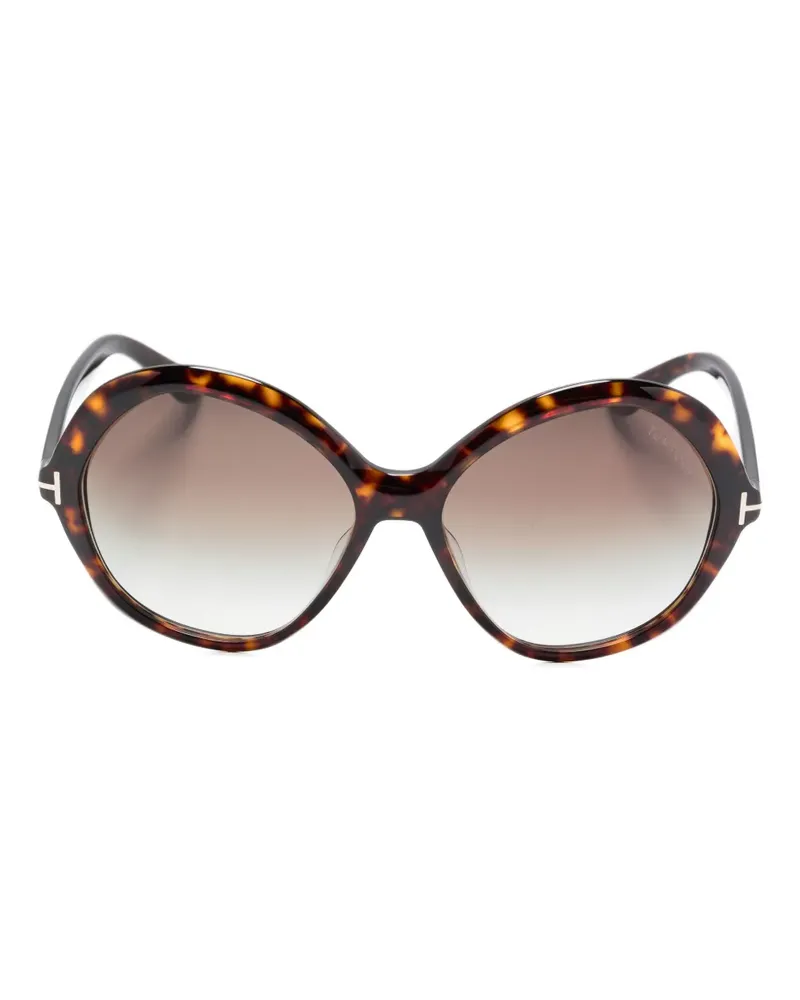 Tom Ford Annabelle Sonnenbrille mit rundem Gestell - Braun Braun