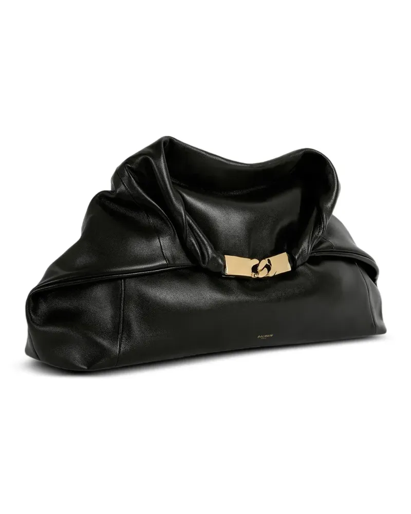 Balmain Mittelgroße Dinner at 8 Tasche aus glattem Leder - Schwarz Schwarz