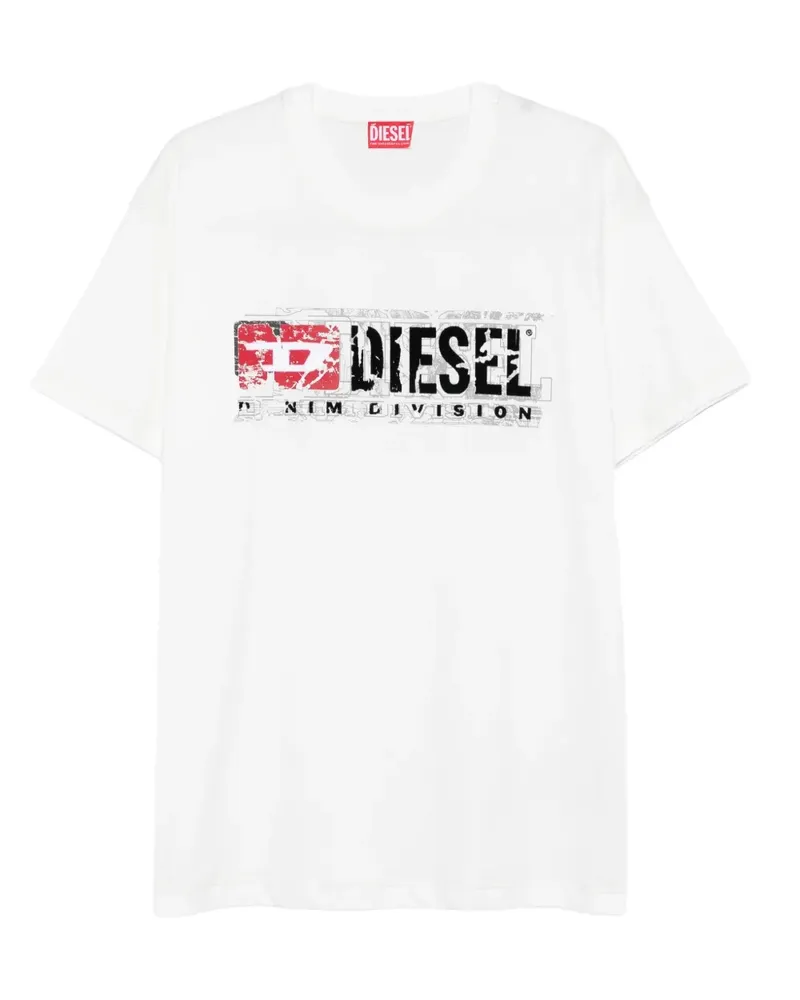Diesel T-Shirt mit Logo-Print - Weiß Weiß