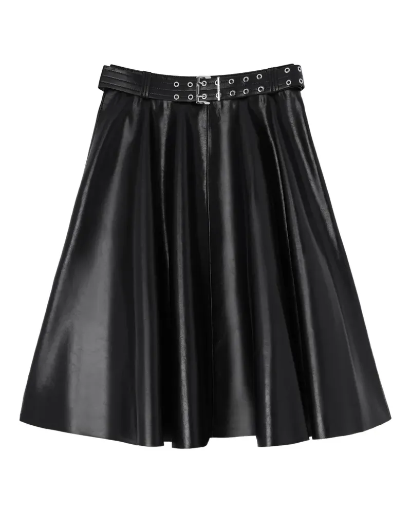 Ganni Midirock mit Gürtel - Schwarz Schwarz