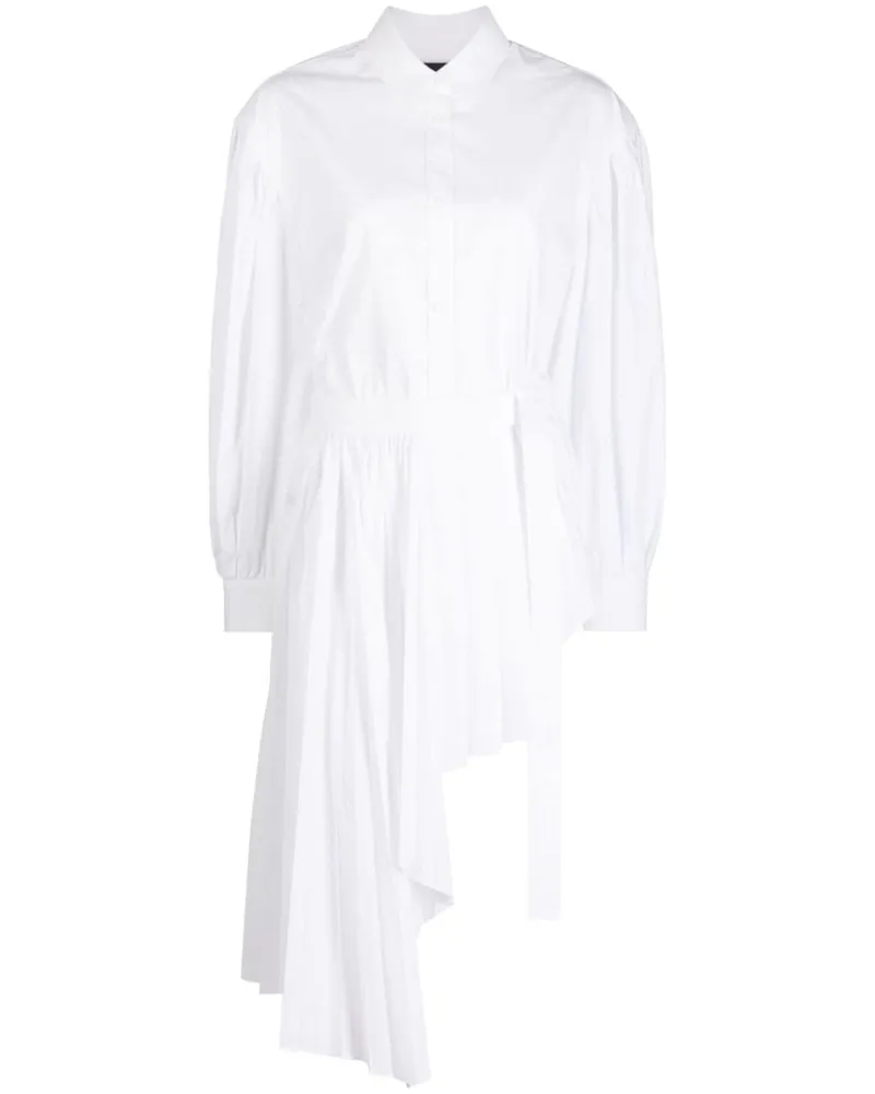 JUUN.J Asymmetrisches Plisseekleid - Weiß Weiß