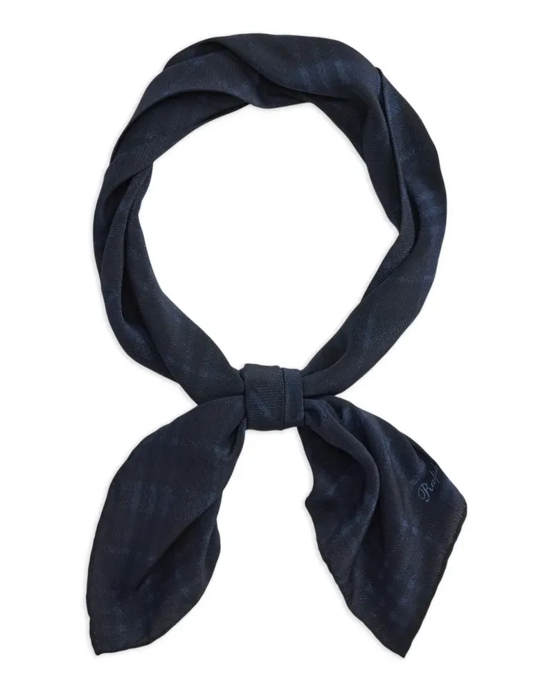 Ralph Lauren Kariertes Krepp-Einstecktuch - Blau Blau