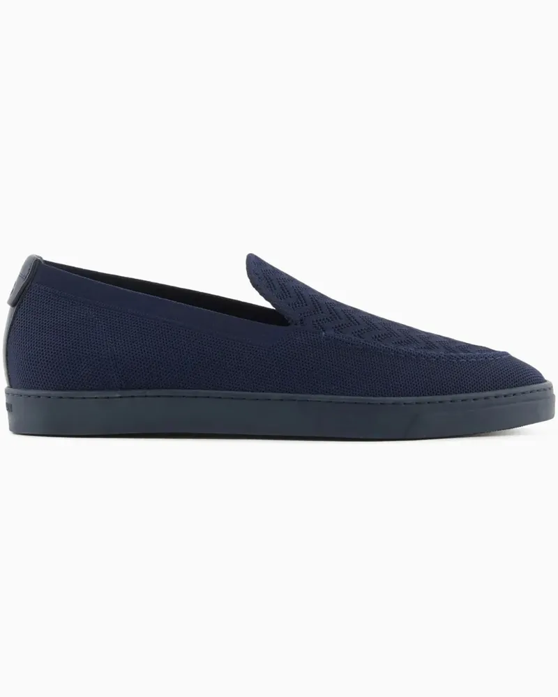 Giorgio Armani ASV Slipper mit Chevronmuster - Blau Blau