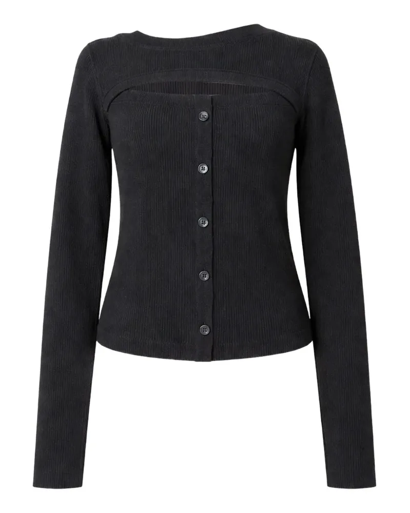 Muller of Yoshiokubo Geripptes Top - Schwarz Schwarz