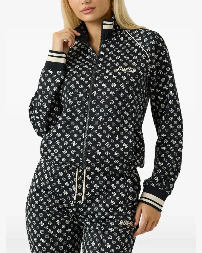 Guess Sweatshirt mit Reißverschluss - Schwarz Schwarz