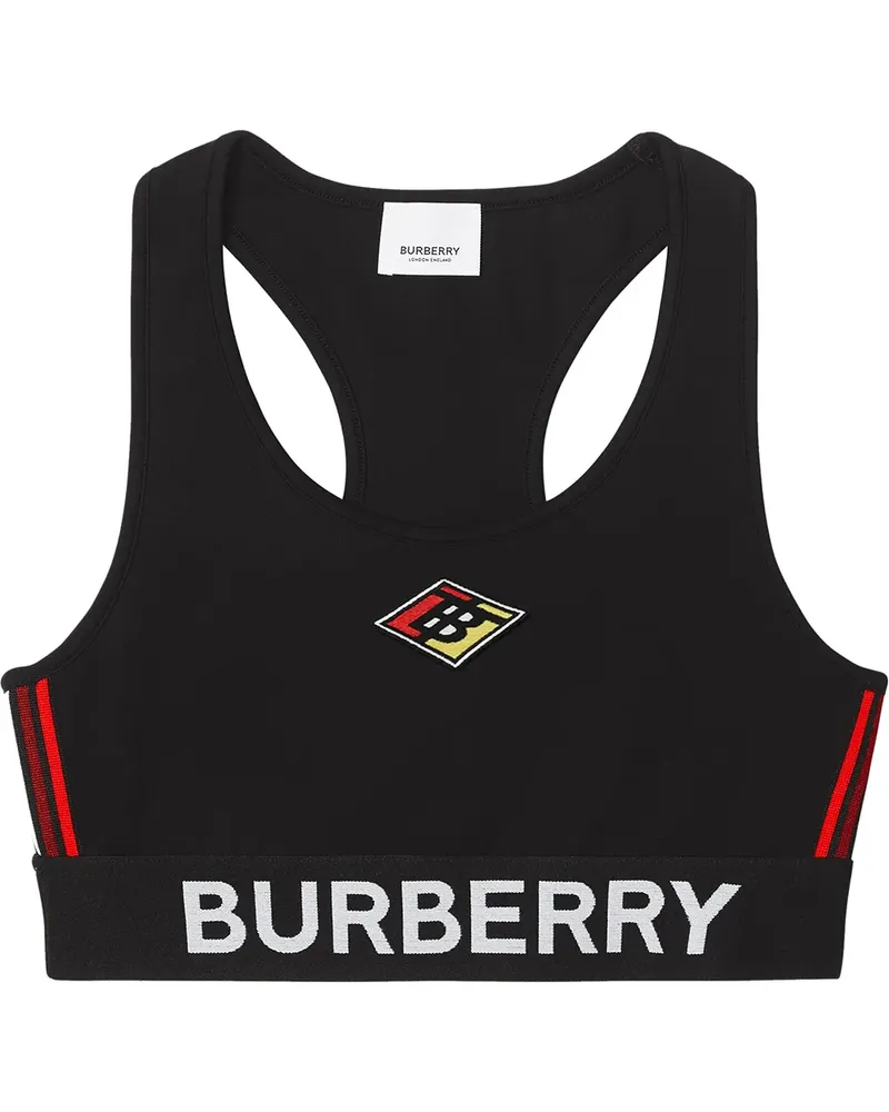 Burberry Jersey-BH mit Logo - Schwarz Schwarz