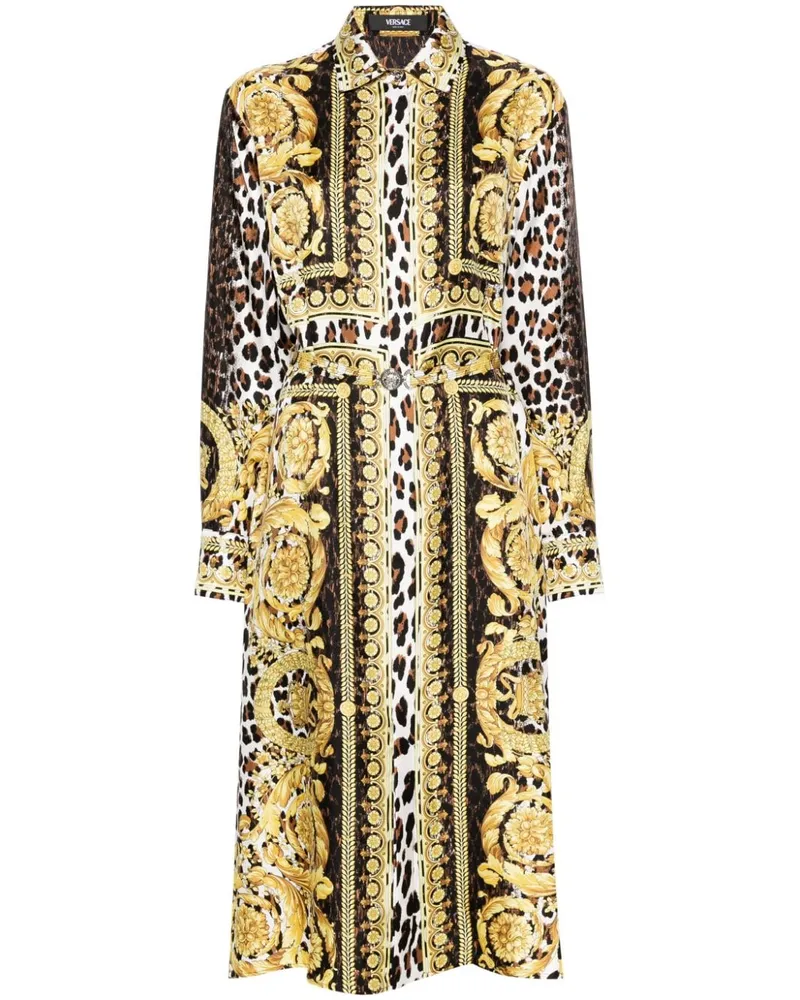 Versace Wild Barocco Foulard Hemdkleid - Gold Gold