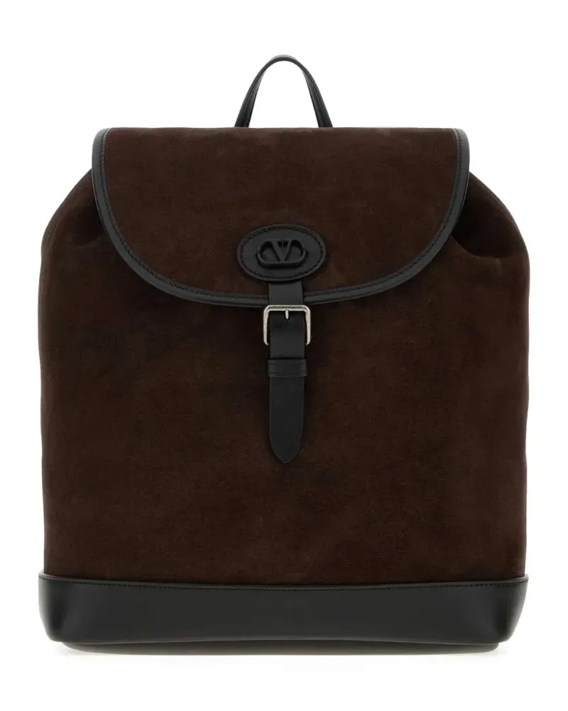Valentino Garavani Rucksack aus Wildleder mit VLogo - Braun Braun