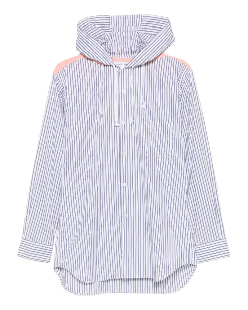 Comme des Garçons Gestreiftes Hemd mit Kapuze - Blau Blau