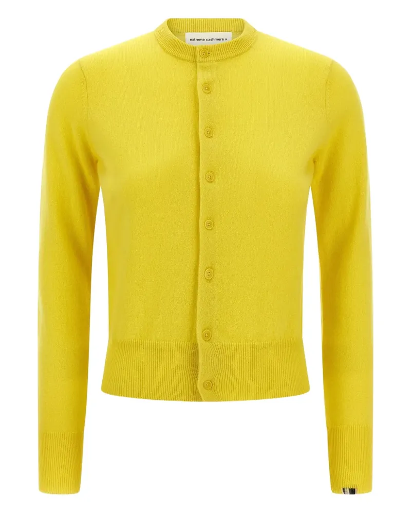 extreme cashmere Geknöpfter Cardigan mit Umschlag - Gelb Gelb