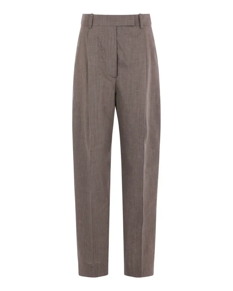 Róhe Hose mit Slub-Struktur - Braun Braun
