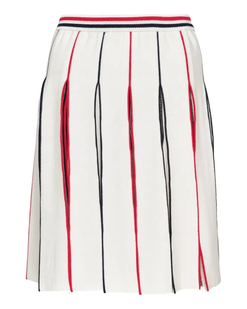 Thom Browne crochet-stitch variegated-stripe skirt - Weiß Weiß