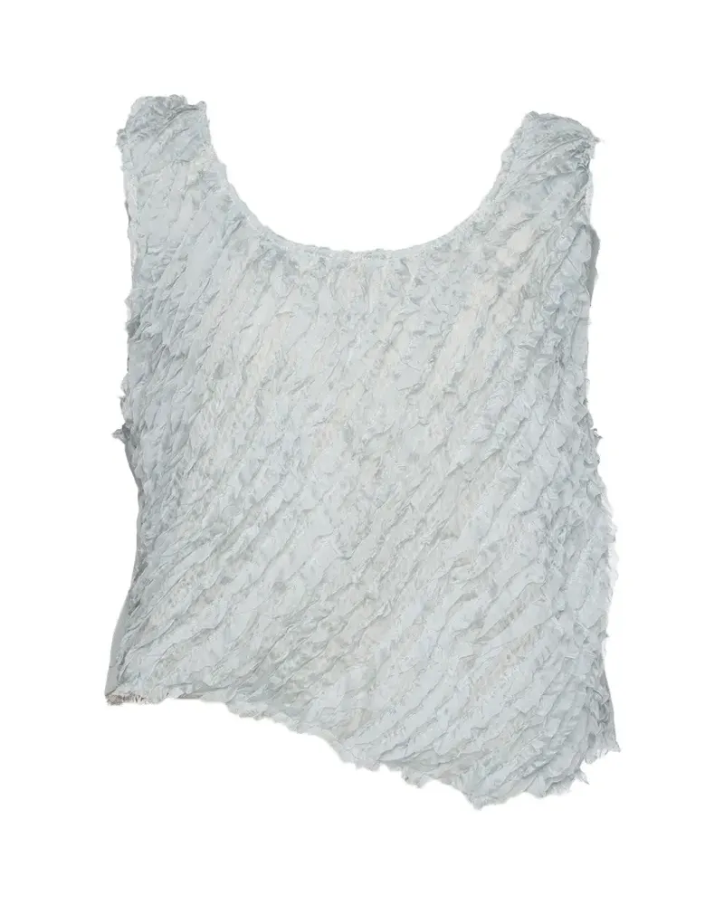 Muller of Yoshiokubo ruffled lace-trim top - Blau Blau