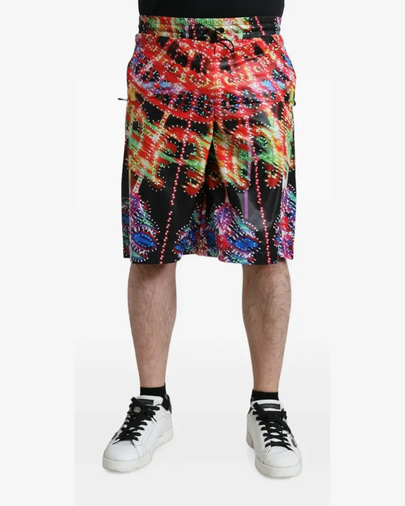 Dolce & Gabbana Luminarie-print swim shorts - Schwarz Schwarz