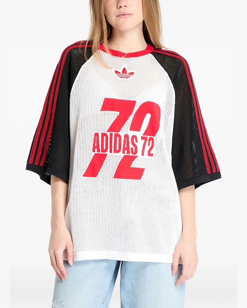 adidas logo-detail mesh T-shirt - Weiß Weiß