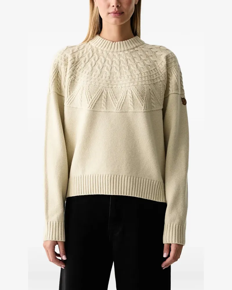 Fjäll Räven Pullover mit Zopfmuster - Nude Nude