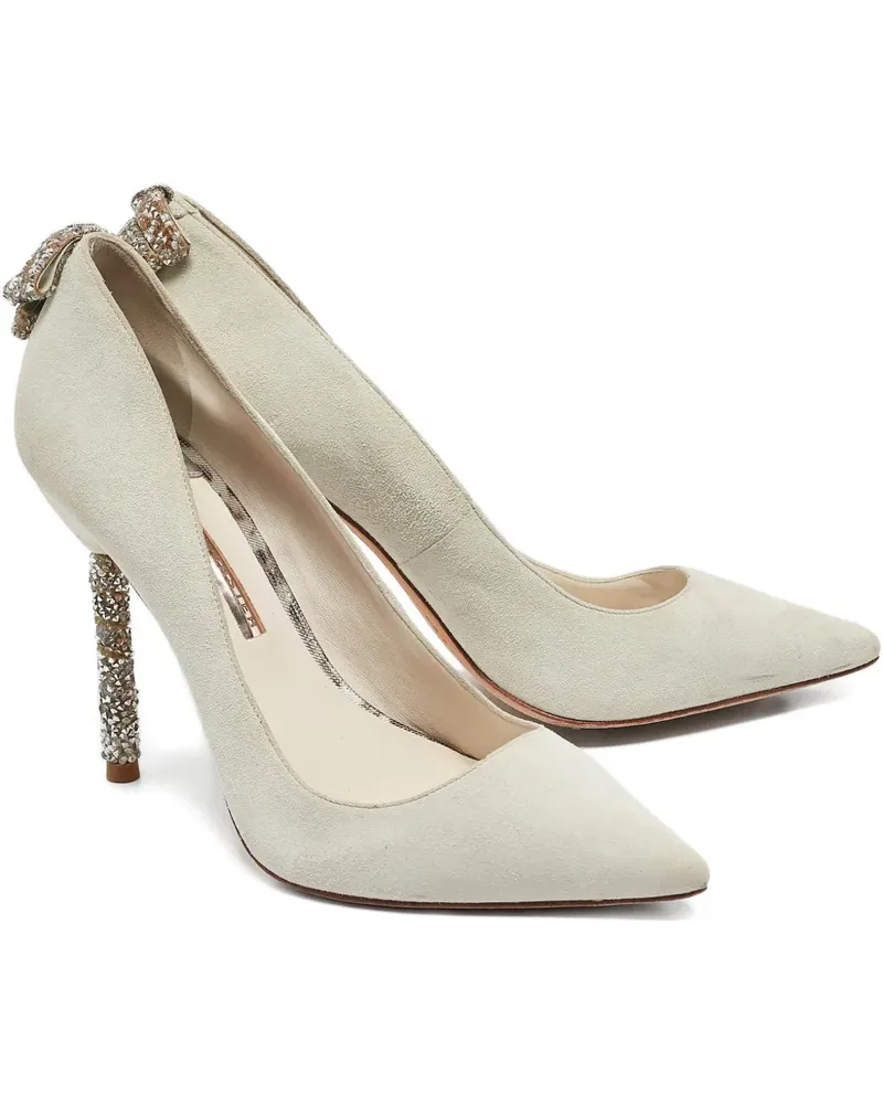Sophia Webster embellished suede pumps - Nude Nude