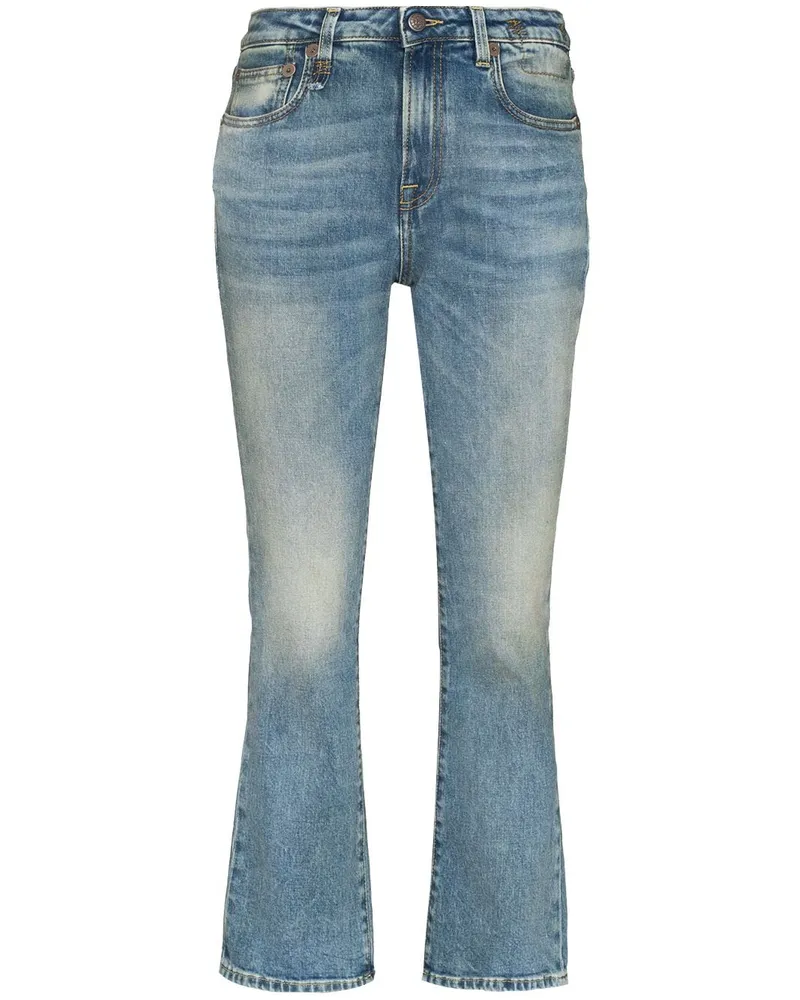R13 Halbhohe Schlagjeans - Blau Blau