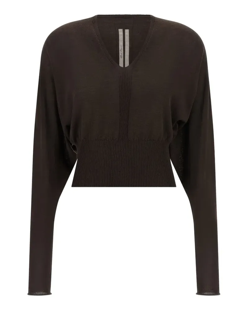 Rick Owens V-neck wool sweater - Braun Braun