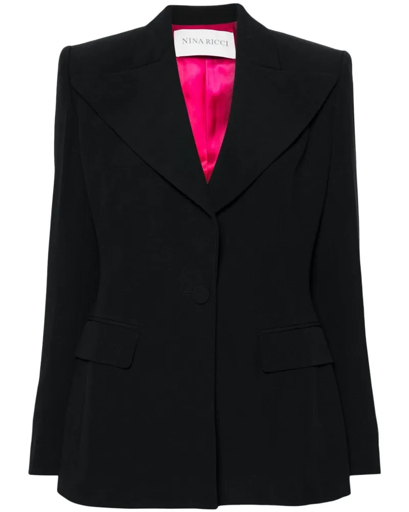 Nina Ricci Einreihiger Blazer mit breitem Revers Schwarz