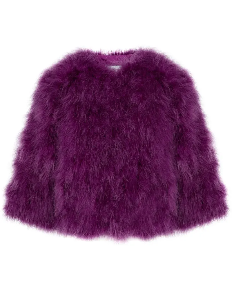 Yves Salomon Jacke mit Federn - Violett Violett