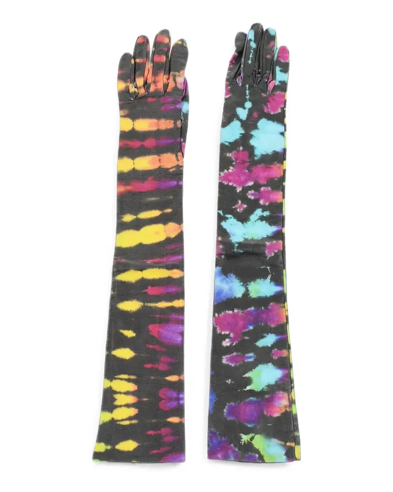 Dsquared2 tie-dye effect leather gloves - Schwarz Schwarz
