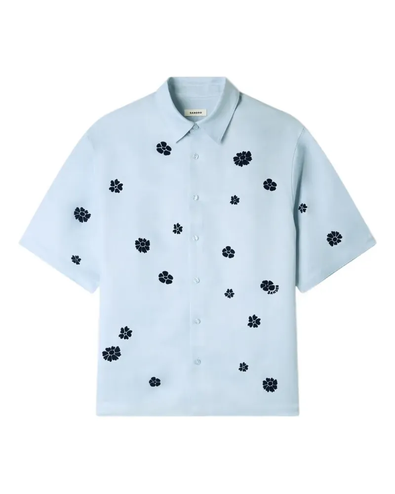 Sandro Flock-Hemd mit Blumenmuster - Blau Blau