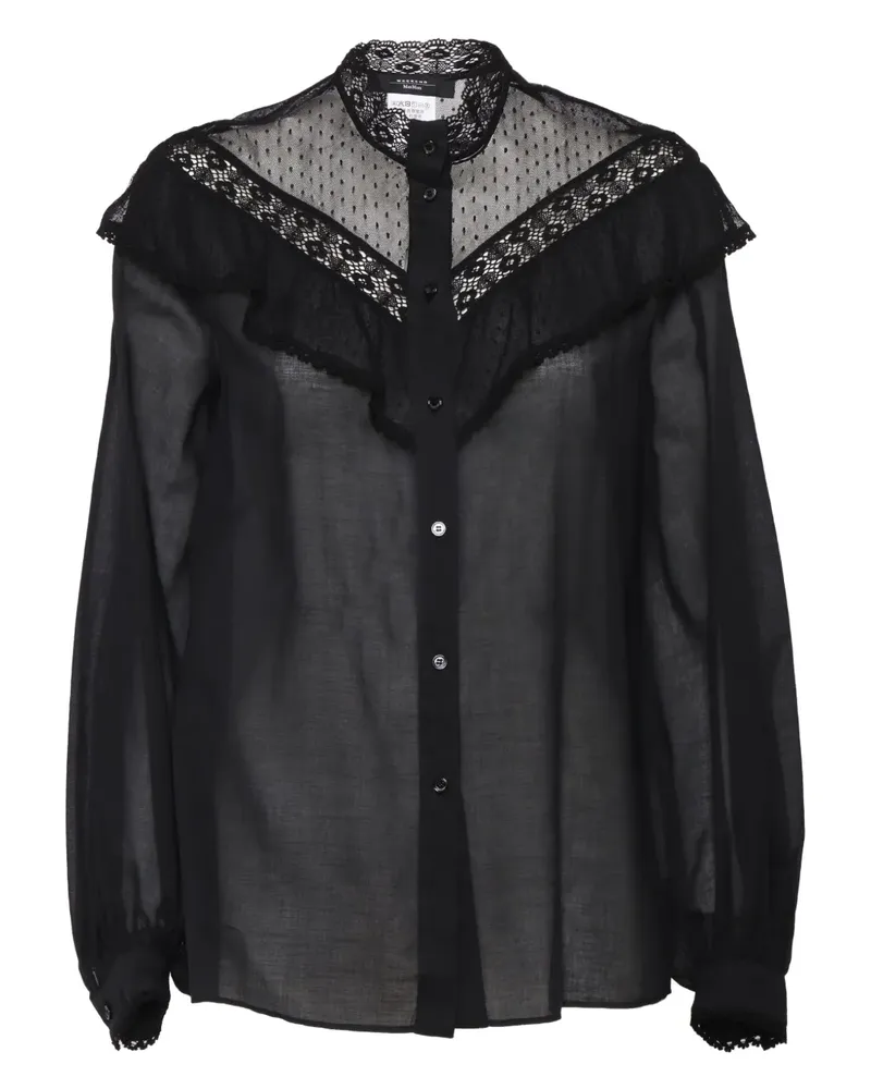 Max Mara Astice Bluse mit Rüschen - Schwarz Schwarz