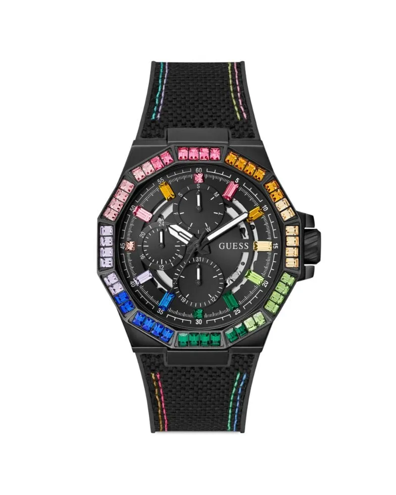 Guess Chronograph mit Kristallen 46mm - Schwarz Schwarz