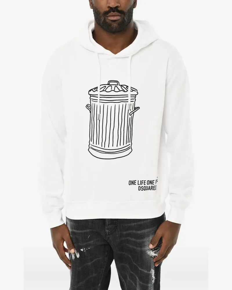 Dsquared2 trash-print hoodie - Weiß Weiß