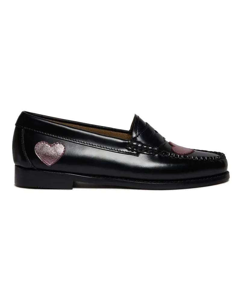 G.H. Bass & Co. Penny-Loafer mit Metallic-Herz - Schwarz Schwarz