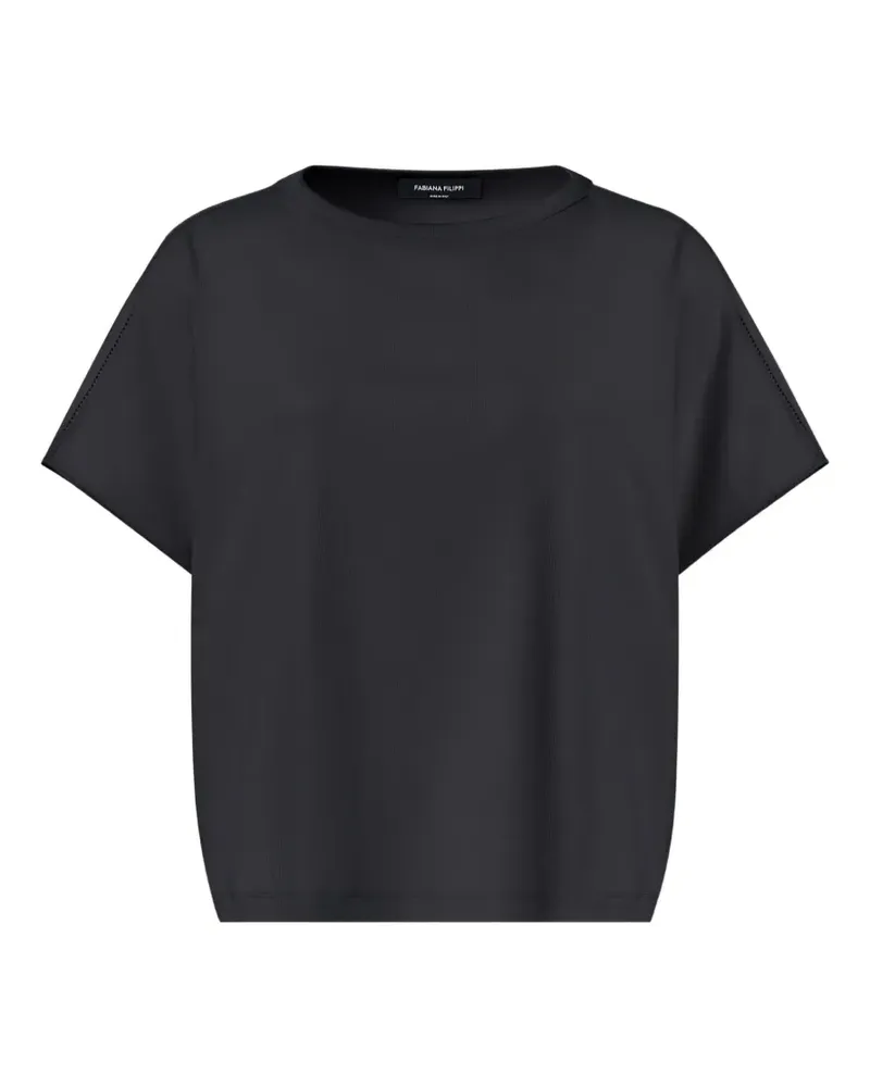 Fabiana Filippi crochet-detail T-shirt - Schwarz Schwarz