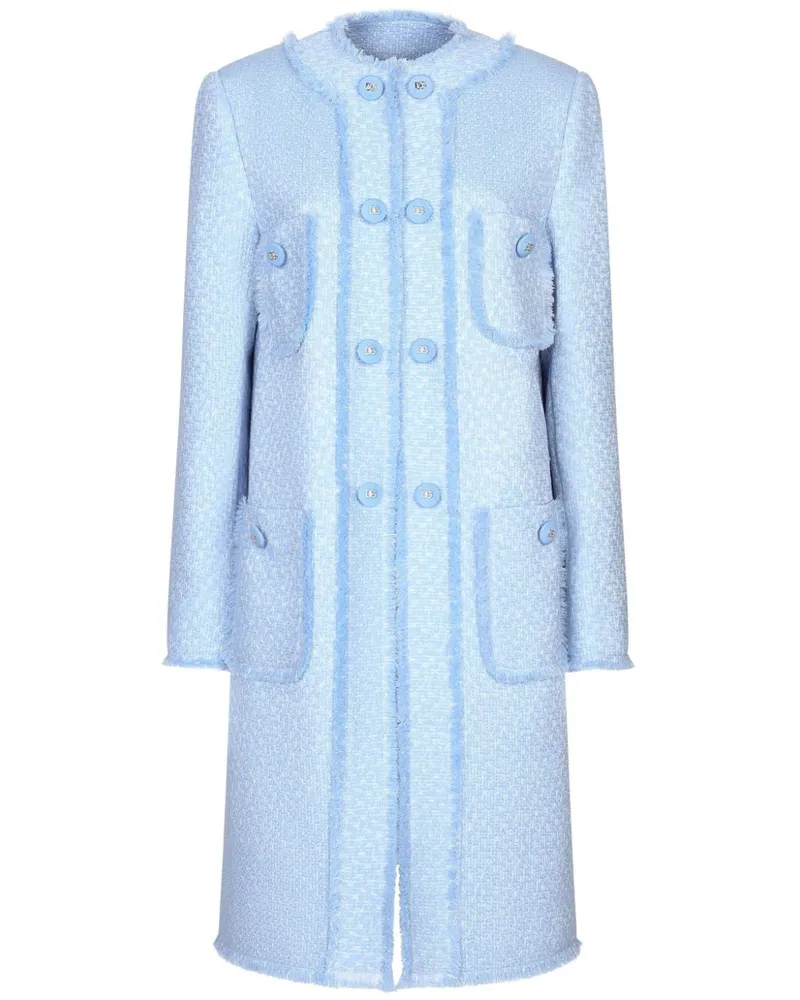 Dolce & Gabbana Einreihiger Boucle-Mantel - Blau Blau
