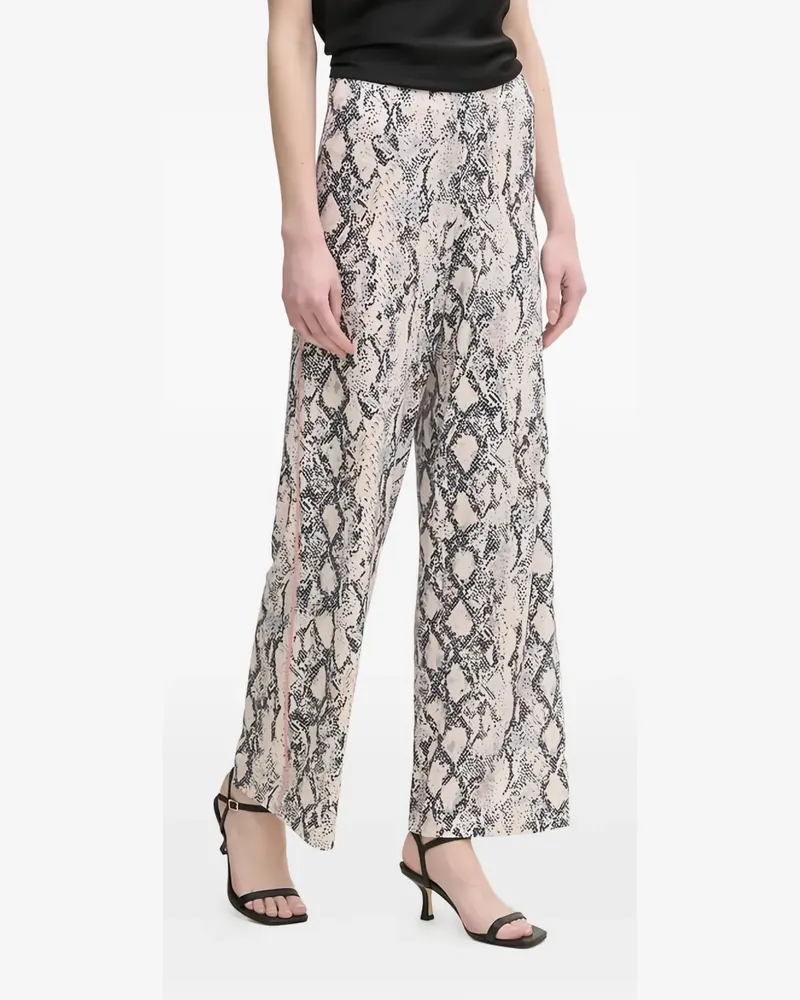 Oui  snake-print trousers - Nude Nude