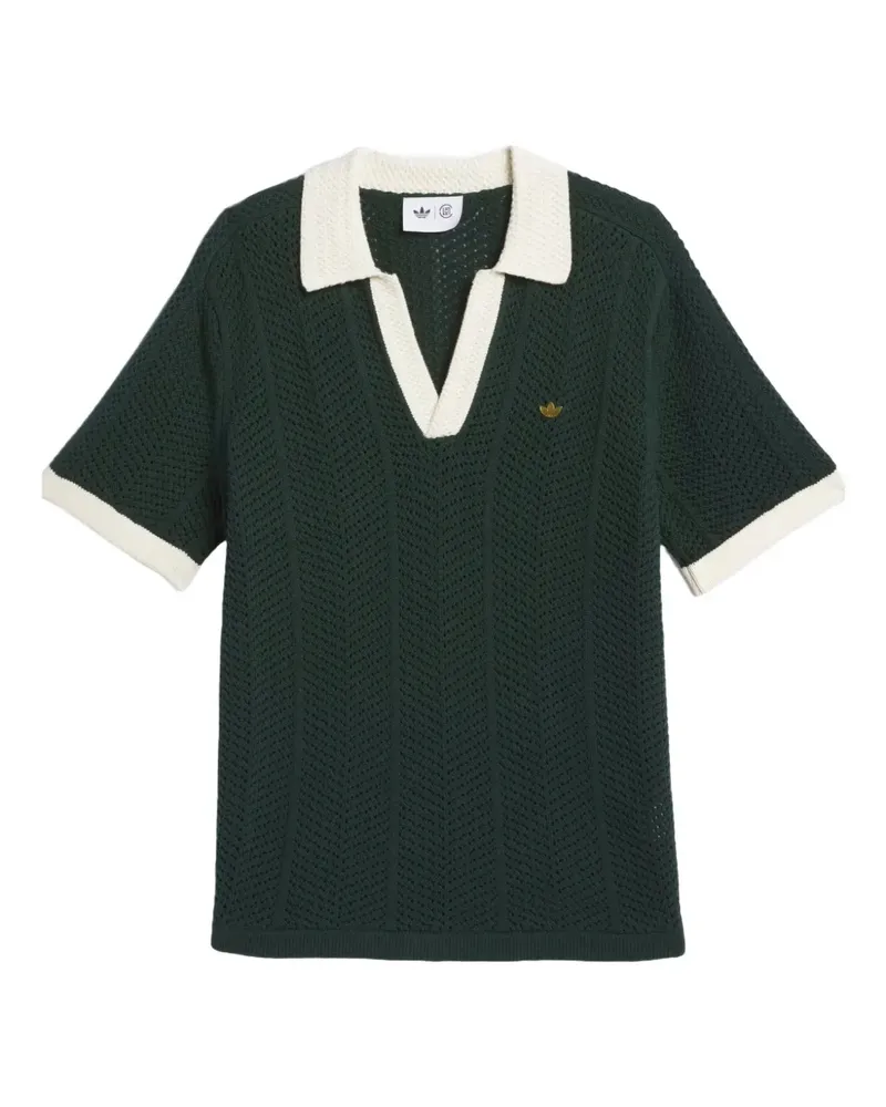 adidas x CLOT Poloshirt mit V-Ausschnitt - Grün Grün
