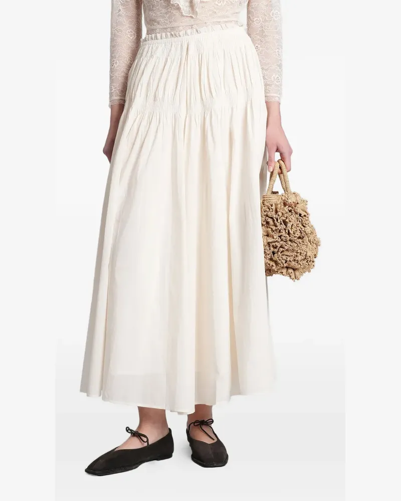 Antik Batik Caroline smocked ruffled maxi skirt - Grau Grau