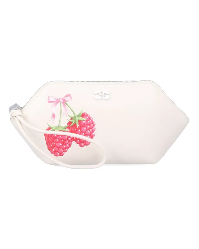 Ganni Bou raspberry-print pouch - Nude Nude