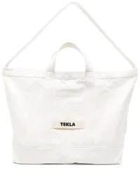 TEKLA Strandtasche mit Logo-Stickerei Weiß