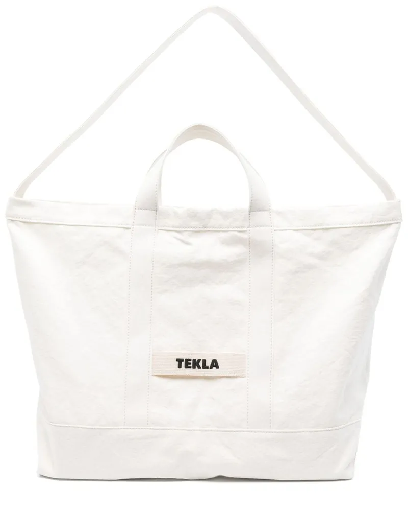 TEKLA Strandtasche mit Logo-Stickerei - Weiß Weiß