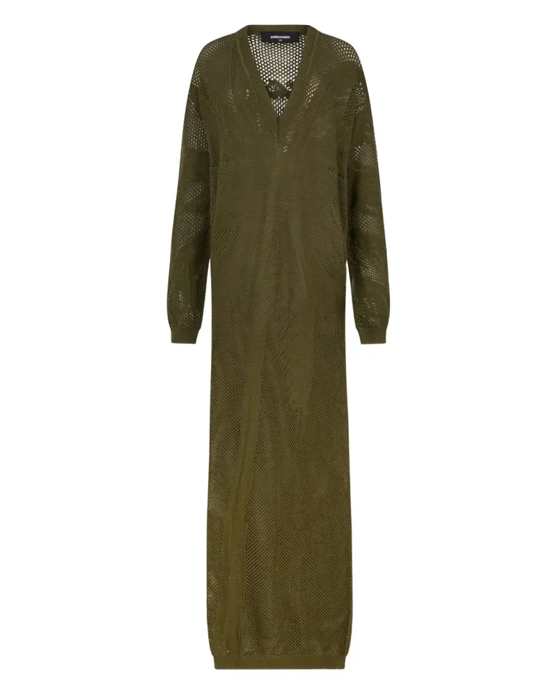 Dsquared2 Maxikleid in Lochstrick - Grün Grün