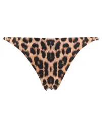 Noire Swimwear Bikinihöschen mit Leoparden-Print Braun