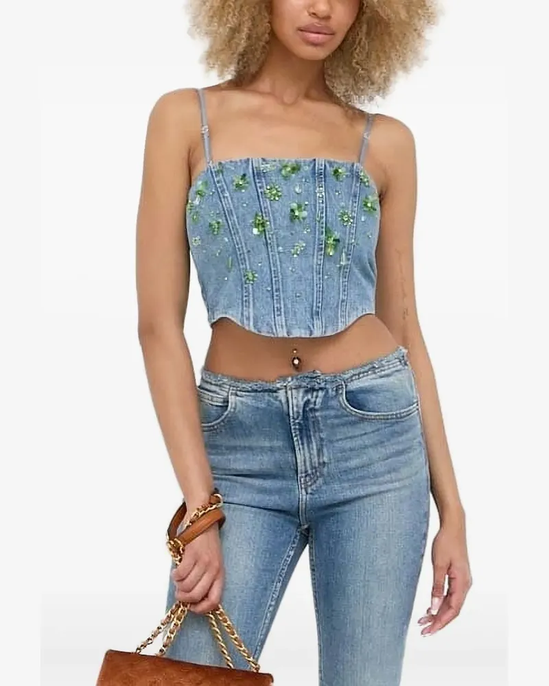 Miss Sixty Verziertes Jeanstop - Blau Blau