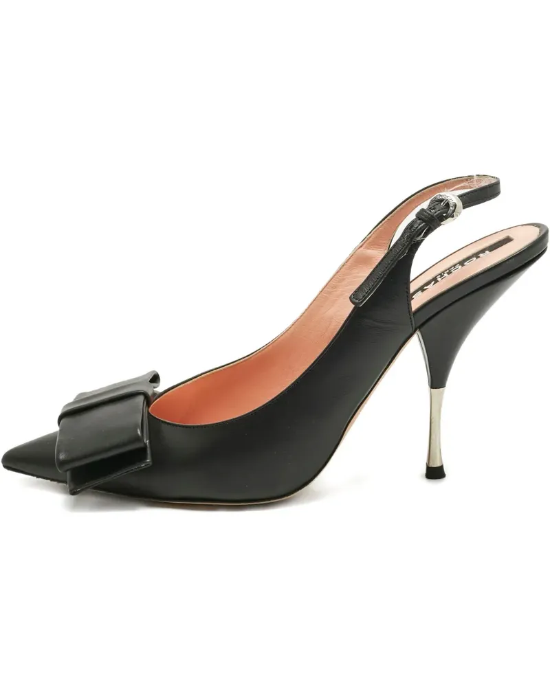 Rochas Slingback-Pumps mit Schleife 100mm - Schwarz Schwarz