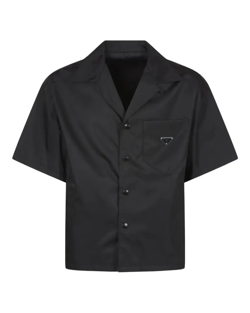 Prada Re-Nylon logo-plaque shirt - Schwarz Schwarz