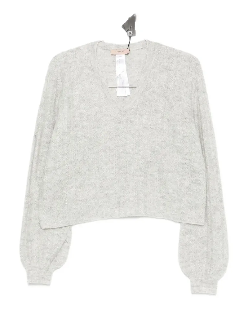 Twin-Set Pullover mit Ballonärmeln - Grau Grau