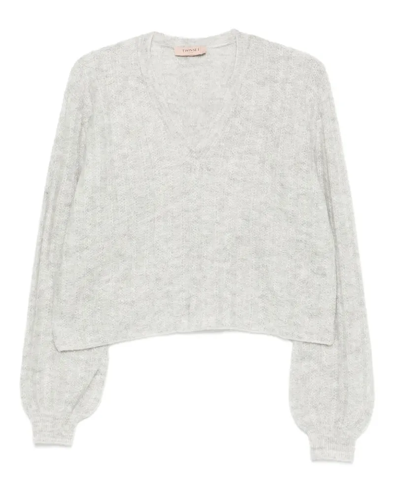 Twin-Set Pullover mit Ballonärmeln - Grau Grau