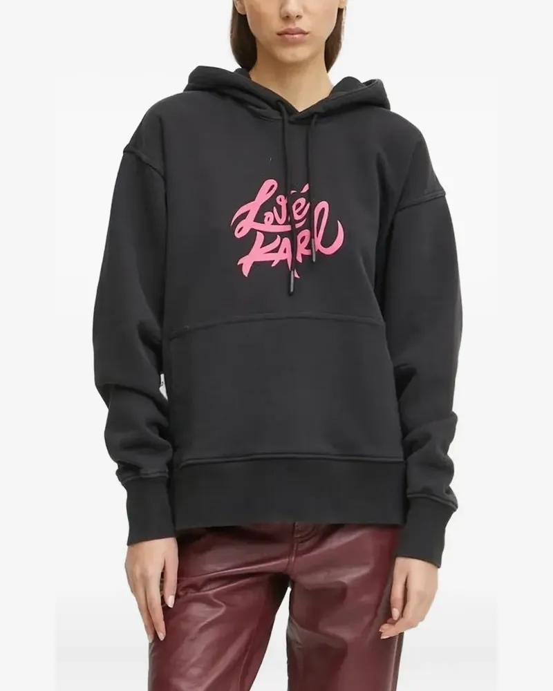 Karl Lagerfeld Hoodie mit Logo-Print - Schwarz Schwarz