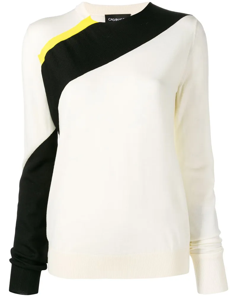 Calvin Klein Pullover mit diagonalen Streifen - Nude Nude