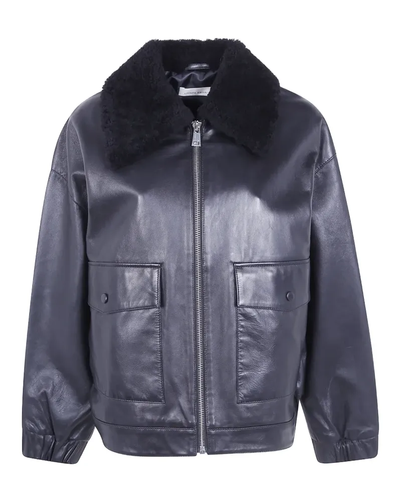Liviana Conti Lederjacke mit Shearling-Kragen - Schwarz Schwarz