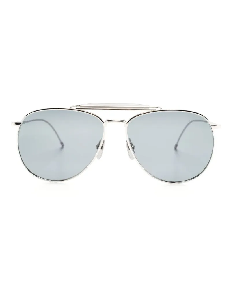 Thom Browne Getönte Pilotenbrille Silber